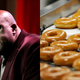 Image of Shaquille O'Neal next to image of fresh doughnuts